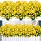 24 Bundles Artificial Flowers for Outdoors UV Resistant Fake Plastic Plants (Yellow) 0.1"D x 0.1"W x 0.1"H